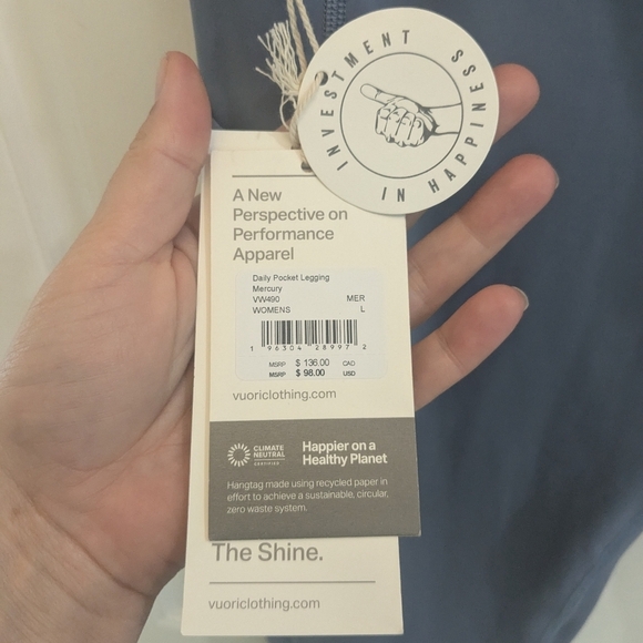 NWT Vuori Daily Pocket Leggings In Mercury - Picture 5 of 5